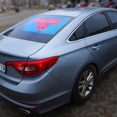 China Mobile Full Color Digital Car Advertising Car Rear Window Led Video Advertising Display For Taxi Advertising for sale