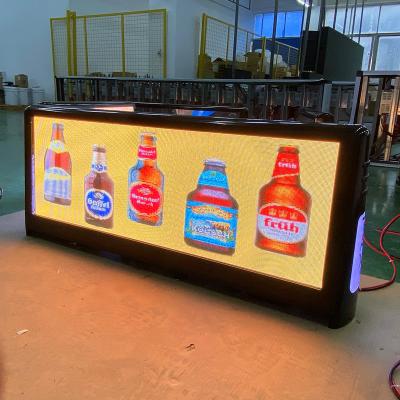 China Taxi Advertising HD P2.5 P3.33 Digital Car Top Double Side Outdoor Wireless Roof Advertising LED Sign for sale