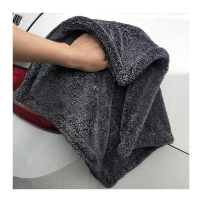 China Sustainable Eco-friendly Edgeless microfiber twisted car wash towel double drying microfibre 1300gsm microfiber twisted car wash towels for sale