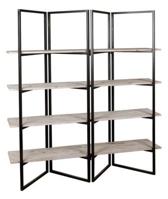 China 2020 Antique Easy Clean Modern Wooden Bookshelf Metal Shelves Folding Shelf With Doors for sale