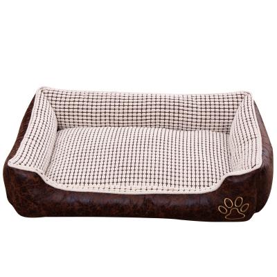 China Breathable New Design Hot Selling Luxury Wholesale Luxury Leather Dog Bed Sustainable Dog Cushion All Seasons Pet Mat for sale