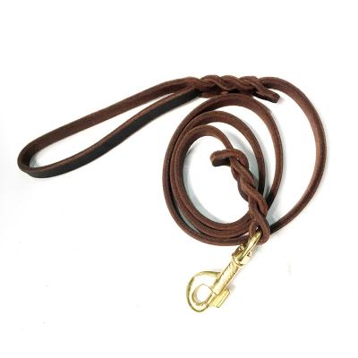 China Personalized Soft And Sturdy Premium Leather Pet Leash Lead Training And Braided Dog Walking Leash for sale