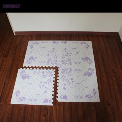 China Custom Komat MIT Non-Toxic and Odorless Flowering Design EVA Printed Floor Mat for sale