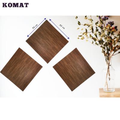 China Waterproof Parquet Woody Printing Toxic-Free Taiwan EVA Foam Plastic Floor Mat by Elegent Brown for sale