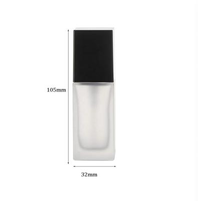 China Empty Refillable Frosted Glass Liquid Storage Cosmetic Vial Lotion Essence Emulsion Pump Bottle Base Container Dispenser Case for sale