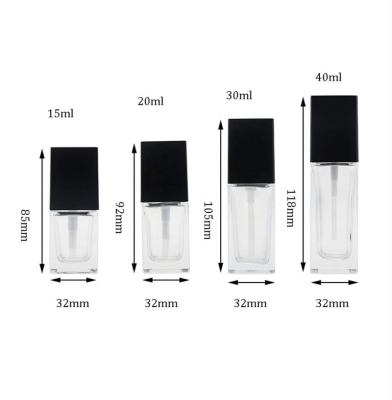 China Upscale Empty Frosted Glass Cosmetic Vials Cosmetic Dispenser Liquid Makeup Container Pump Bottle Base Storage Jar Jar for sale