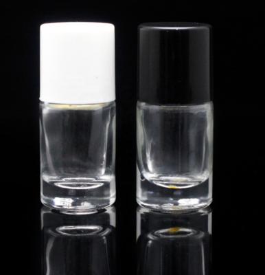 China Crafts Customized Refillable Empty Cylinder Round Clear Empty Glass Nail Polish Bottle for sale