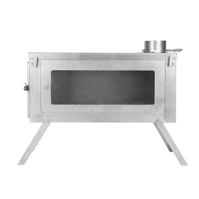 China Outdoor Tent Stove Modern Design Titanium Hot Tent Universal Portable/Harmless/Hot Folding Wood Stove for sale