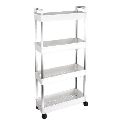 China Adjustable Kitchen Storage Rack Vegetable and Fruit Storage Rack Cart Multi-Storey Rotating Moving Rack (Height) for sale