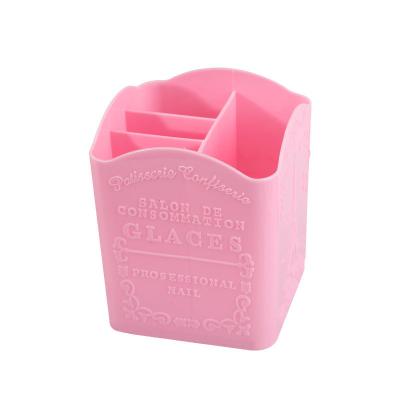 China Nail Beauty Salon Tower love four-grid pen holder tool pen holder manicure implement storage box tool pink for sale