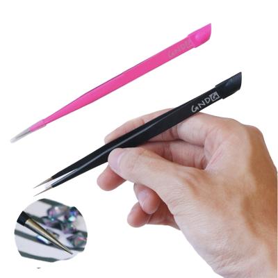 China Nail Art Salon+home Nail tweezers tool clip straight hair clip stainless steel pointed small tweezers stickers for sale