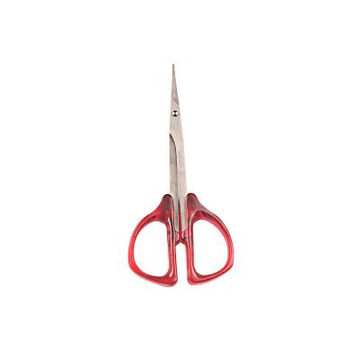 China Left-Handed Scissors Household scissor bulk makeup manicure cuticle eyebrow red colour scissors with plastic handle for sale