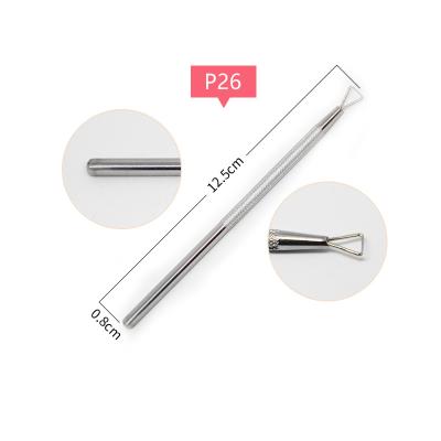 China Stainless Steel manicure set pedicure set nails products P26 nail pusher cuticle pushers P26 for sale