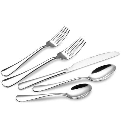 China Cheap Viable Restaurant Flatware Set Silver Dinnerware Spoon Knife Stainless Steel Forks And Cutlery for sale