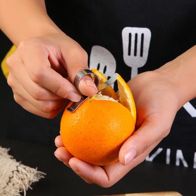 China Sustainable Easy Use Manual Stainless Steel Bar Kitchen Fruit Citrus Orange Peeler Tool for sale