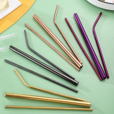 China Novelty Eco-Friendly Food Grade Approved 304 Stainless Steel Reusable Metal Drinking Straws Straws for sale