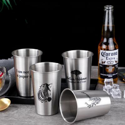 China 300ml 350ml 400ml 500ml Good Quality High Grade Bar Beer Stack Tumbler 304 Stainless Steel Pint Cup Viable for sale