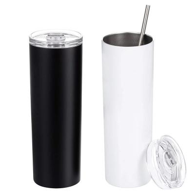 China Wholesale Lean Bulk Double Wall Tumbler 20oz Sublimation Bank Tumbler Mugs With Lid And Straw for sale