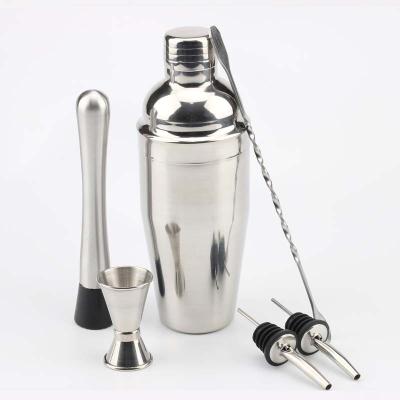 China Home Cocktail Shaker Making Set DIY Cocktail Shaker Set Promotional Stainless Steel Bar Tool Kit Stainless Steel Kit for sale