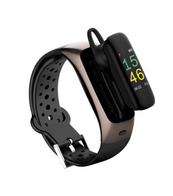 China Zine-alloy+ABS New Arrival T88 Headphone Smart Bracelet 2 in 1 Smart Watch with Smart Earphone Sport Talk Band with Heart Rate Fitness Track for sale