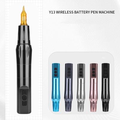 China Permanent Y13 LCD Display Rotary Wireless Tattoo Pen Machine Pmu Permanent Professional Tattoo Gun Pen Battery Machine for sale