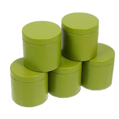 China Wholesale Food Green Colored Small Empty Coffee Bean Spice Storage Tea Tin Box for sale