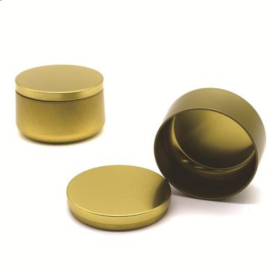 China Food Wholesale Golden Bronze Color Seamless Empty Tin 6oz Tin Container Metal Candle Jars for sale