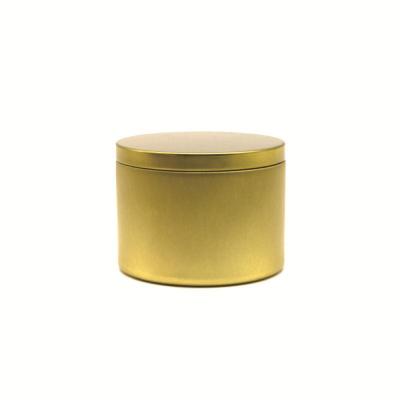 China Food Wholesale Golden Bronze Color Metal Box 8oz Seamless Empty Candle Tin Containers for sale