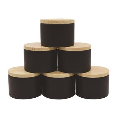 China Hot Food Black Color Seamless Candy Tea Storage Metal Box Around Candle Tin for sale