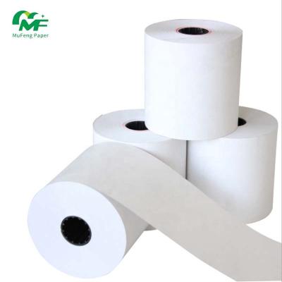 China 100% blank wood pulp cash register paper made by high quality thermal paper plain or preprinted thermal paper roll for sale