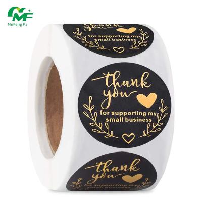 China Factory Direct Christmas Black Waterproof Lovely Thank You Stickers Rolls for sale