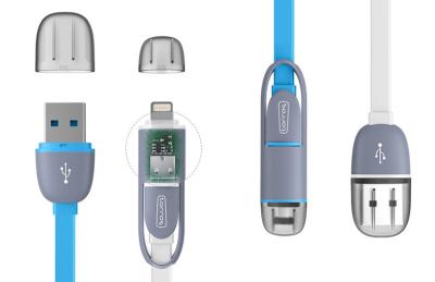 China Aduana 2 en 1 relámpago al USB micro al adaptador micro de Iphone USB en venta