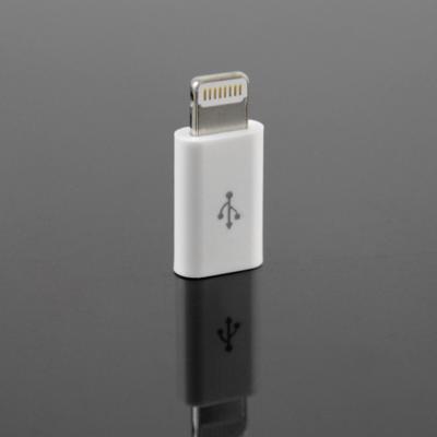 China Witte OEM Micro USB aan de Adapter van de 8 speldbliksem, iPhone de Micro- Adapter van USB Te koop