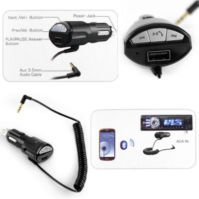 China Bluetooth  v3.0 USB Car Charger Answer Call Receiver & Music Control Handsfree Car Kit for sale