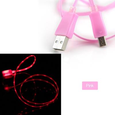 China Colorful Visible Micro USB Cable with LED Light Smartphone Accessories for Android Mobile Digital Devices for sale