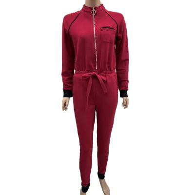 China 2022 New Fashion High Quality Customized Women's Long Sleeve Solid Color Overalls for sale