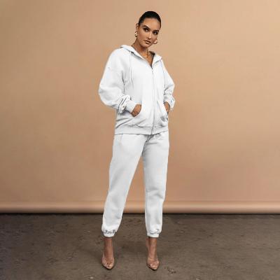 China Wholesale Hot Women's Casual Tracksuit Ladies Fitness Breathable Zipper Up Hoodie And Jogging Jogger Sport Tracksuit Set for sale