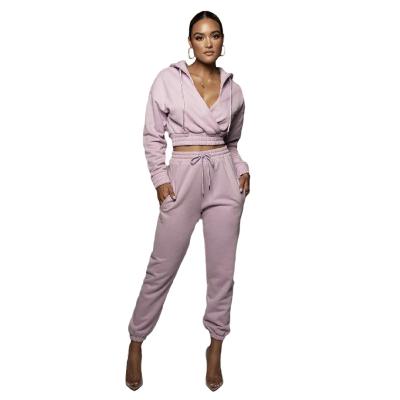 China Anti-pilling High Quality Customized Two Piece Longwear With Long Sleeved Tracksuit For Women for sale