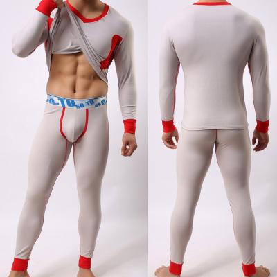 China New breathable sexy thermal suit of fashion thin men's solid color autumn and winter men's cotton adjustment underwear for sale