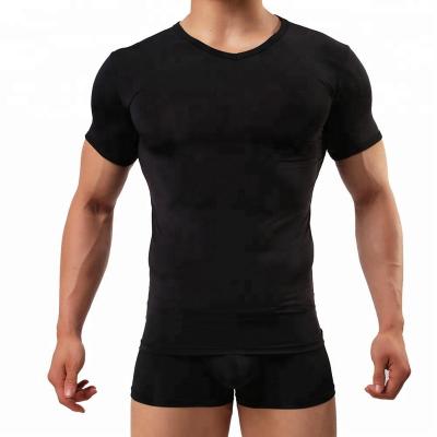 China Comfortable And Sexy Ice Mens T-shirt Viable Smooth Silk Short Sleeve Men Sport T Shirt for sale