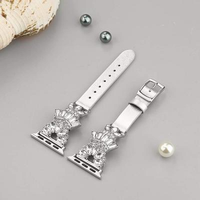 China Fashionable Factory Direct Wholesale Rhinestone Blingbling Rhinestone Designer Watch Bands Women Apple Watch Metal Shiny Metal Band for sale