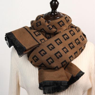 China Wholesale New Design Loose Design Women Luxury Shawl Polyester Double Sided Warm Cashmere Blanket Scarf For Winter for sale