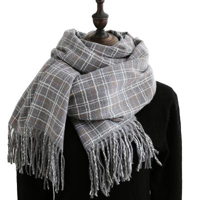 China Polyester 2021 European versions of the newest cashmere color control scarf female and American winter warm shawl for women for sale