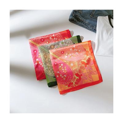 China New small square concise silk scarf with universal apply to summer for sale