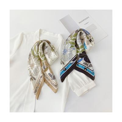 China Fashion wholesale price butterfly pattern chiffon luxury square silk scarves with elegant apply to spring for sale