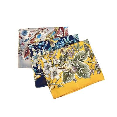 China Square scarf 2021 new summer twill scarf flower decoration printed spot sunscreen shawl female silk for women for sale