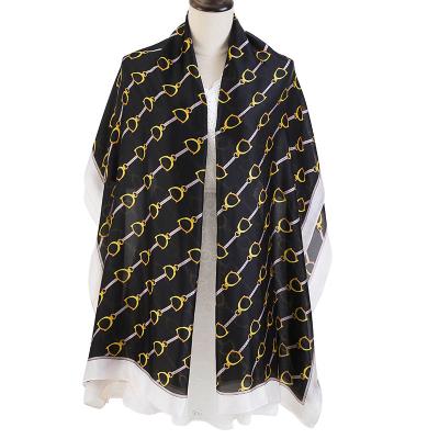 China Fashion Printed Polyester Scarf High Quality Women Summer Beach Shawl Large for sale