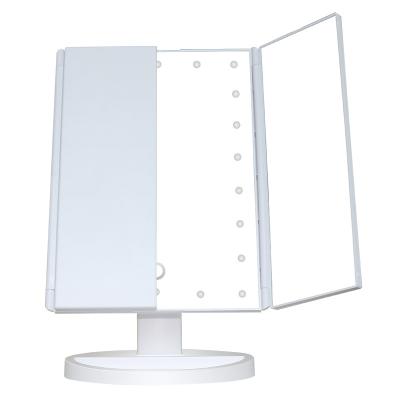 China Triple Lighted Vanity Makeup Mirror Lighted Touch Screen With 3X / 2X / 1X Magnification for sale