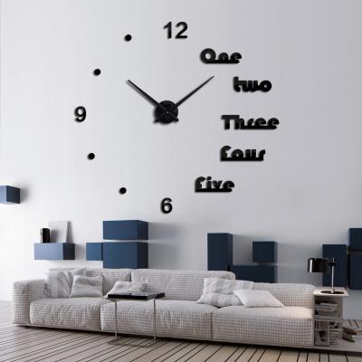 China Creative Diy quartz clock new 3d wall clock acrylic mirror clocks modern quartz analog living room face new year still life alone for sale