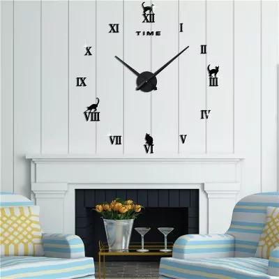 China DIY large size wall clock decor 3d digital wall clock home CREATIVE decorative clock for sale